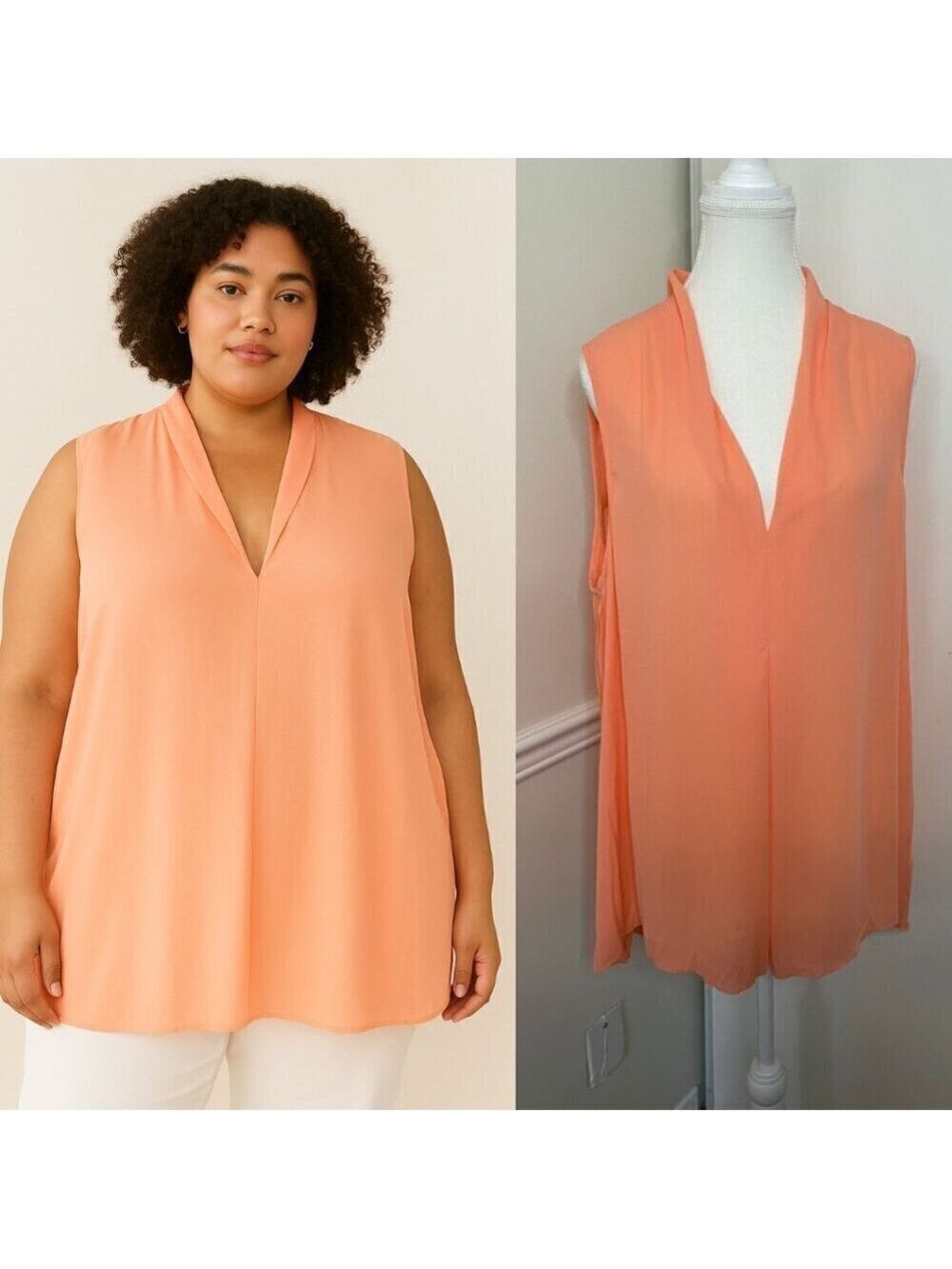 NWT Michel Studio Sleevless Pleated Blouse 16